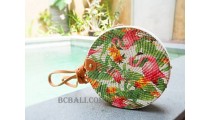 fashion circle sling handbag floral decorative 